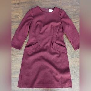 Eliza J burgundy dress with pockets and side slits Size 6 #burgundy #pockets